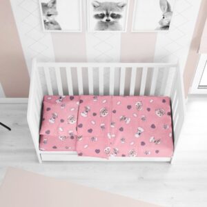 ΣΕΝΤΟΝΙΑ ΕΜΠΡΙΜΕ ΣΕΤ 3 τεμ bebe Προβατάκι 05 120Χ160 Pink Flannel cotton 100%