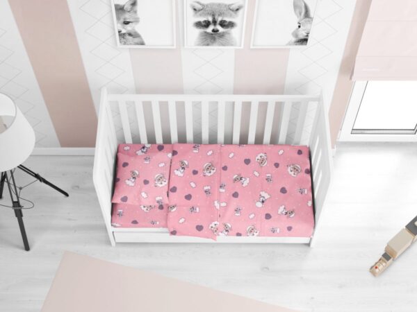 ΣΕΝΤΟΝΙΑ ΕΜΠΡΙΜΕ ΣΕΤ 3 τεμ bebe Προβατάκι 05 120Χ160 Pink Flannel cotton 100%