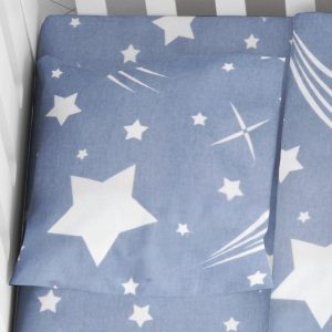 ΜΑΞΙΛΑΡΟΘΗΚΗ ΕΜΠΡΙΜΕ bebe Star 37 35Χ45 Blue Flannel cotton 100%