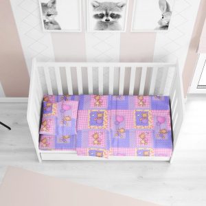 ΠΑΠΛΩΜΑ ΕΜΠΡΙΜΕ bebe Baloon 75 120Χ160 Pink Flannel cotton 100%