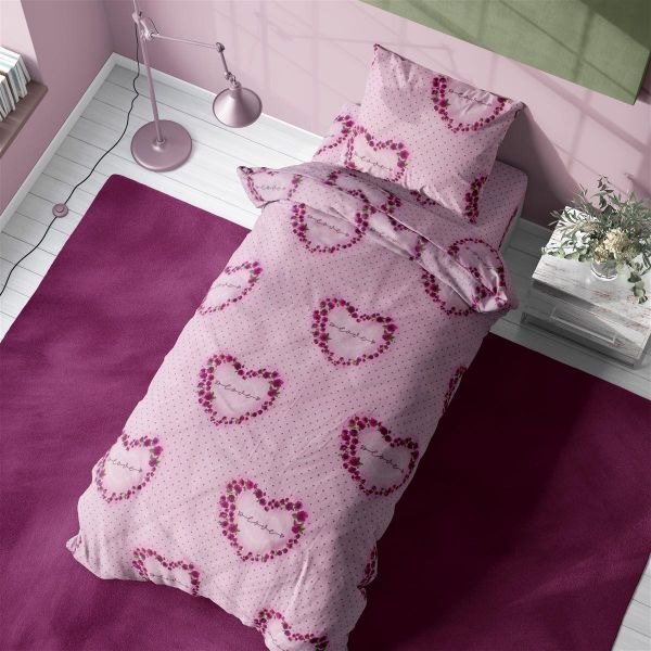 ΣΕΝΤΟΝΙΑ ΕΜΠΡΙΜΕ ΣΕΤ 3 τεμ Δανάη 286 160Χ240 Pink Flannel Cotton 100%